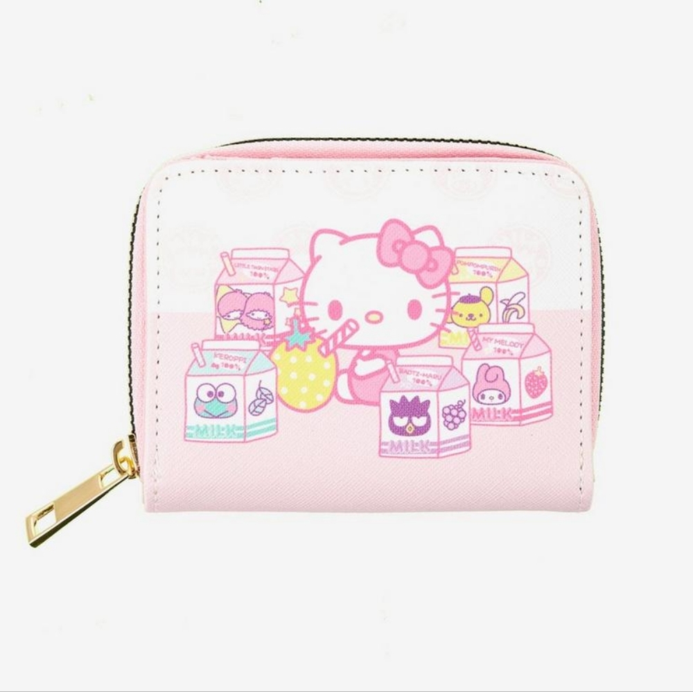 Hello Kitty And Friends Milk Cartons Mini Zipper Wallet